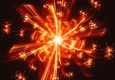 an explosion of red light radiating out from a core an explosion of red light radiating out from a core